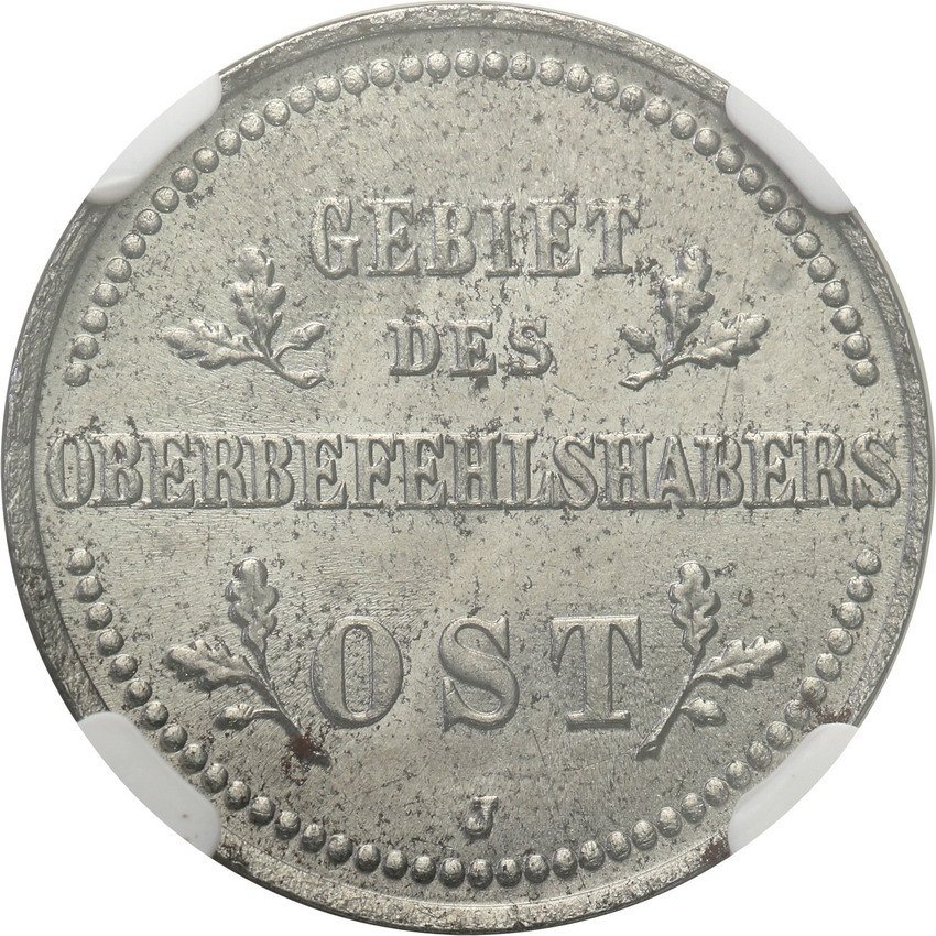Niemieckie Władze Okupacyjne. OST 2 Kopiejki 1916 J, Hamburg, NGC MS63